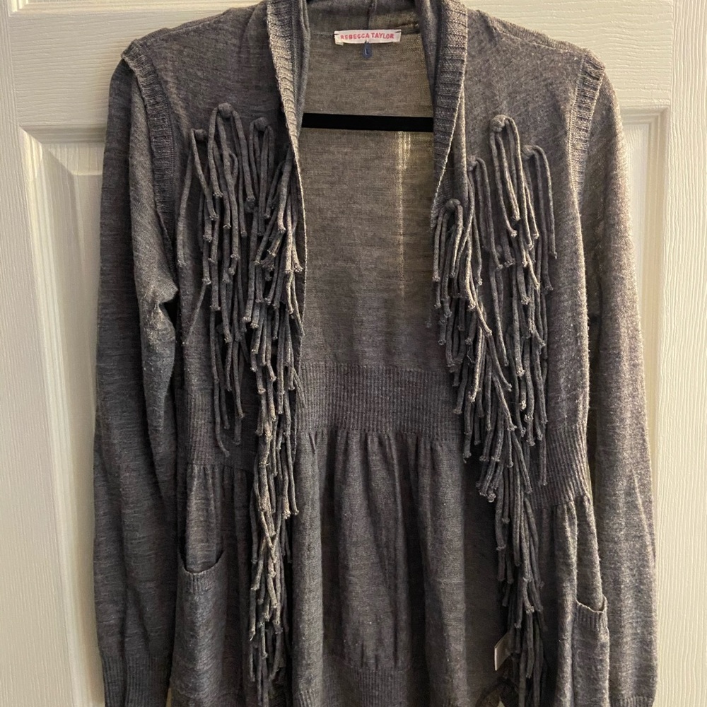 Rebecca Taylor Fringe Cardigan